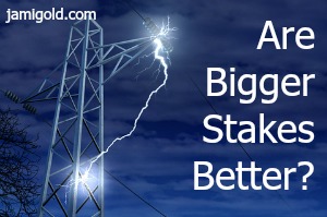 High tension electrical wire with large spark: Are Bigger Stakes Better?