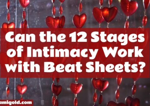 Hanging heart-shaped beads with text: Can the 12 Stages of Intimacy Work with Beat Sheets?