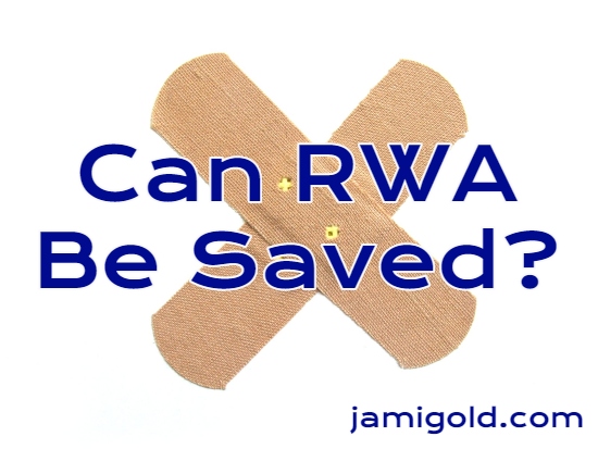 Two bandages against white background with text: Can RWA Be Saved?